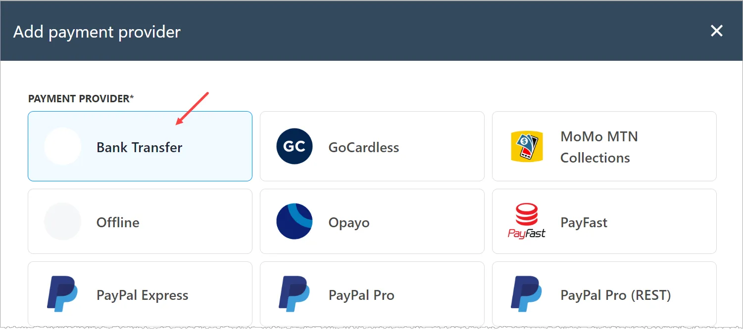 Bank Transfer Payment Method
