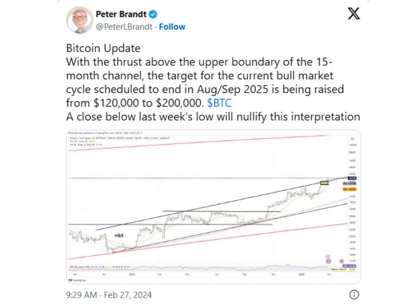 Peter Brandt’s Bitcoin Price Forecast