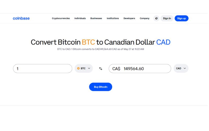 Price of 1 Bitcoin in Canadian dollars