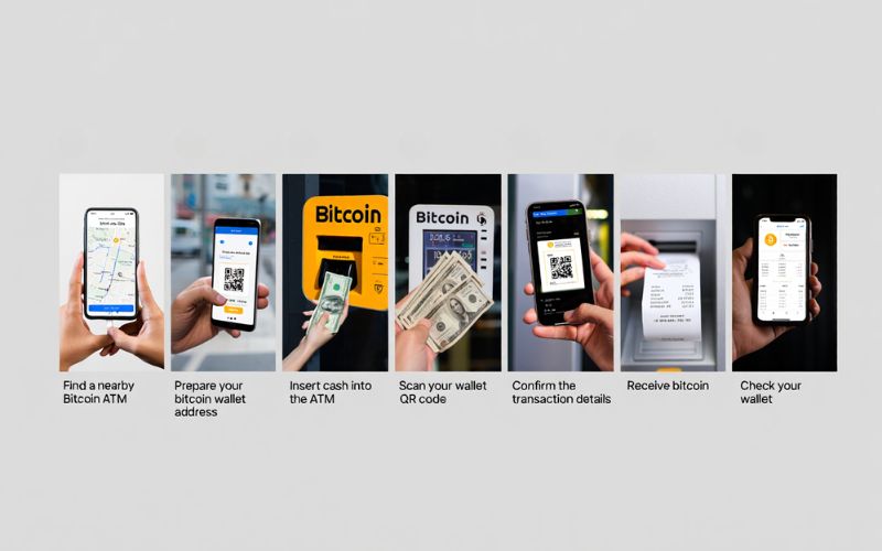 A simple step-by-step guide on how to complete your purchase at a Bitcoin ATM