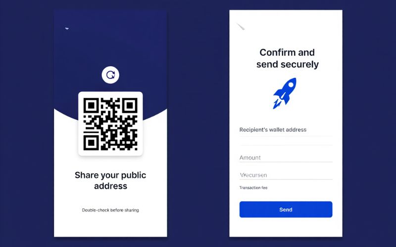 Easily receive or send bitcoin using your wallet, just copy, paste, and confirm