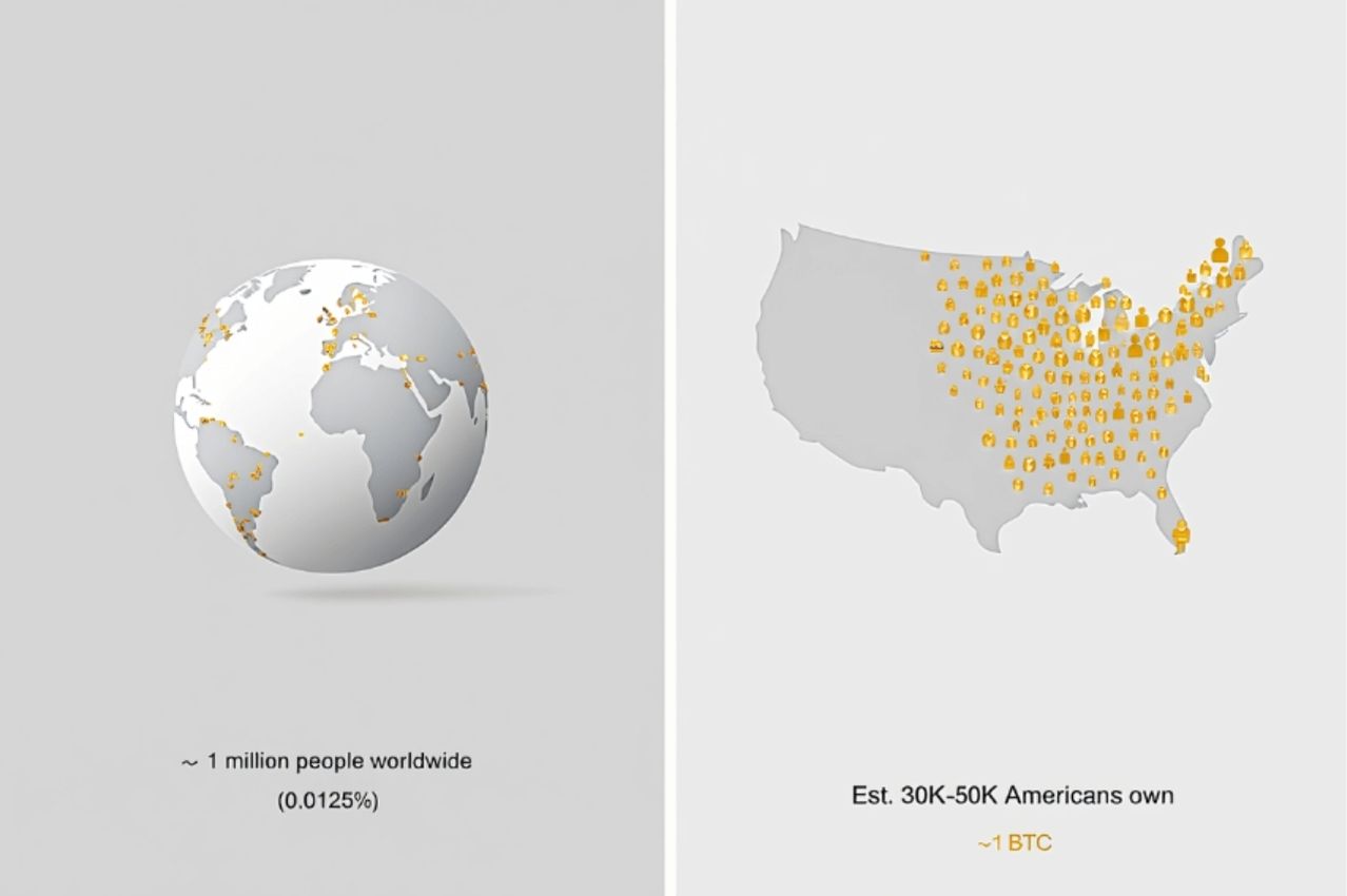 1 BTC Ownership World vs U.S