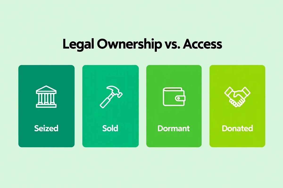 Current legal ownership vs access of Ross Ulbrichts Bitcoin holdings