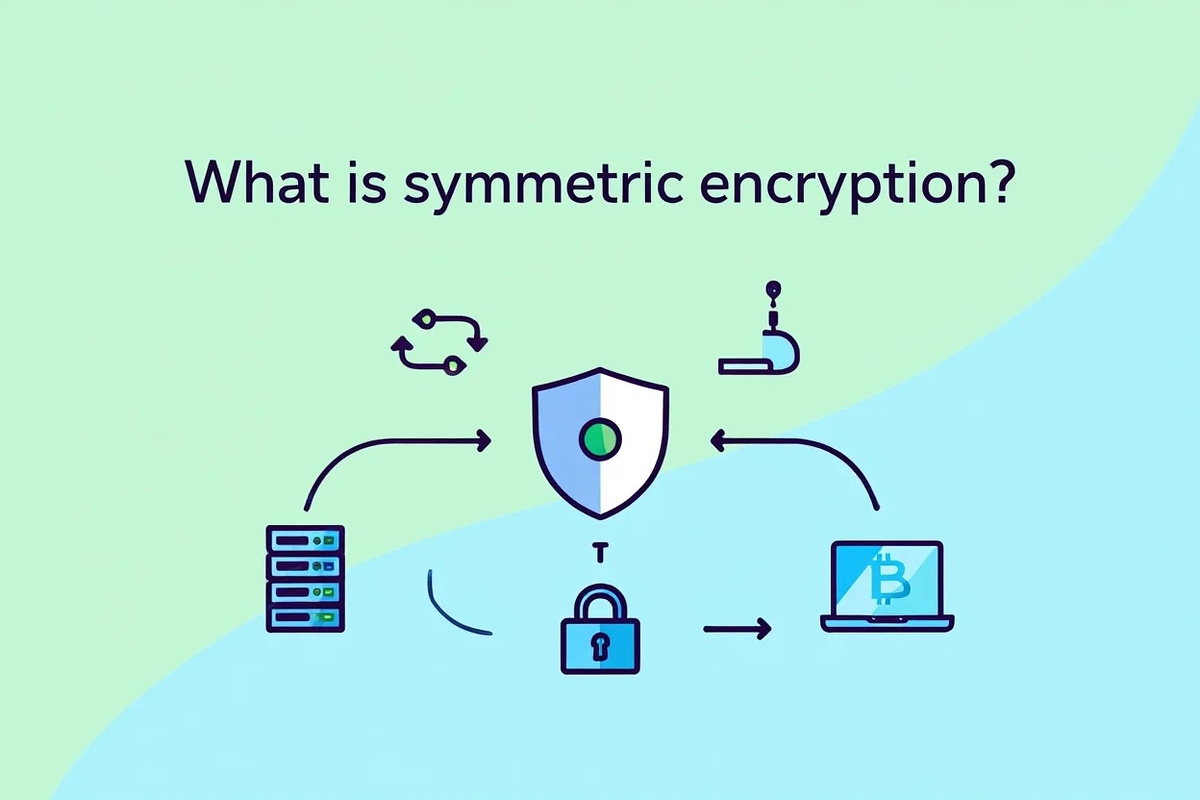 Financial infographic showing encryption concept with lock and shield in clear natural light