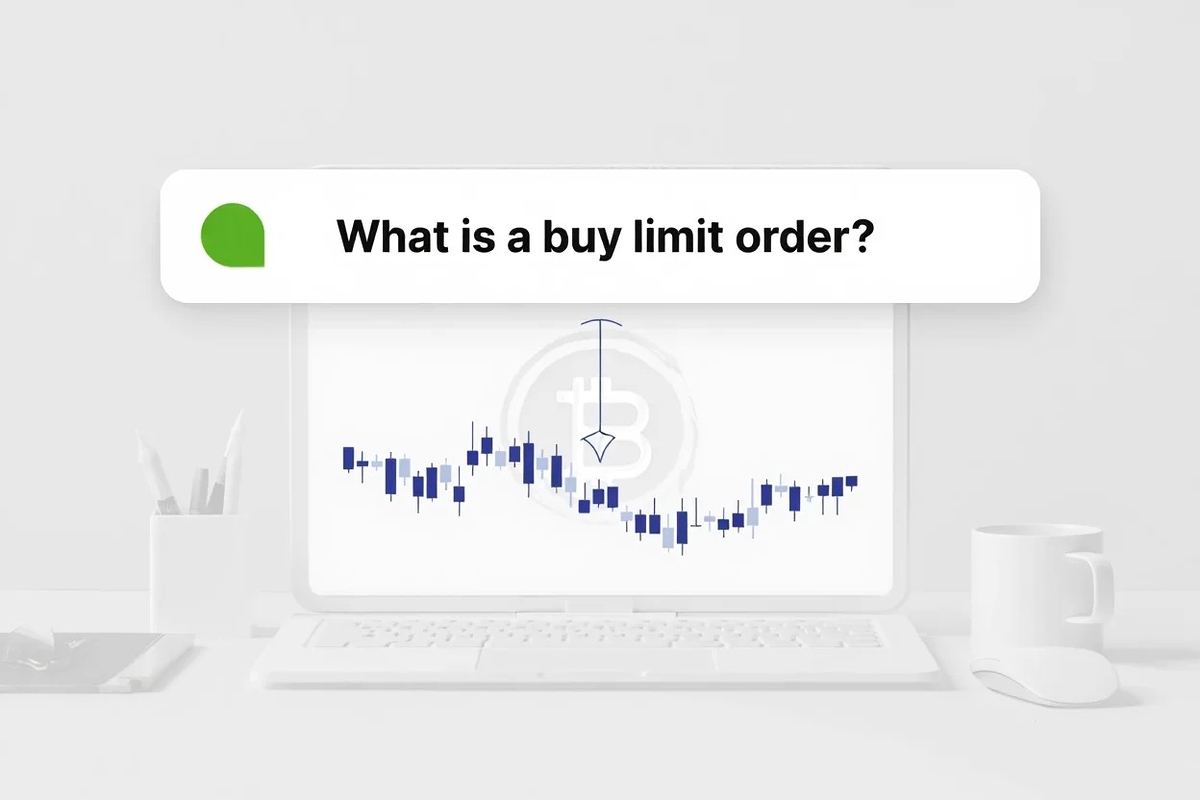 Illustrate how a buy limit order works with a clear financial UI example