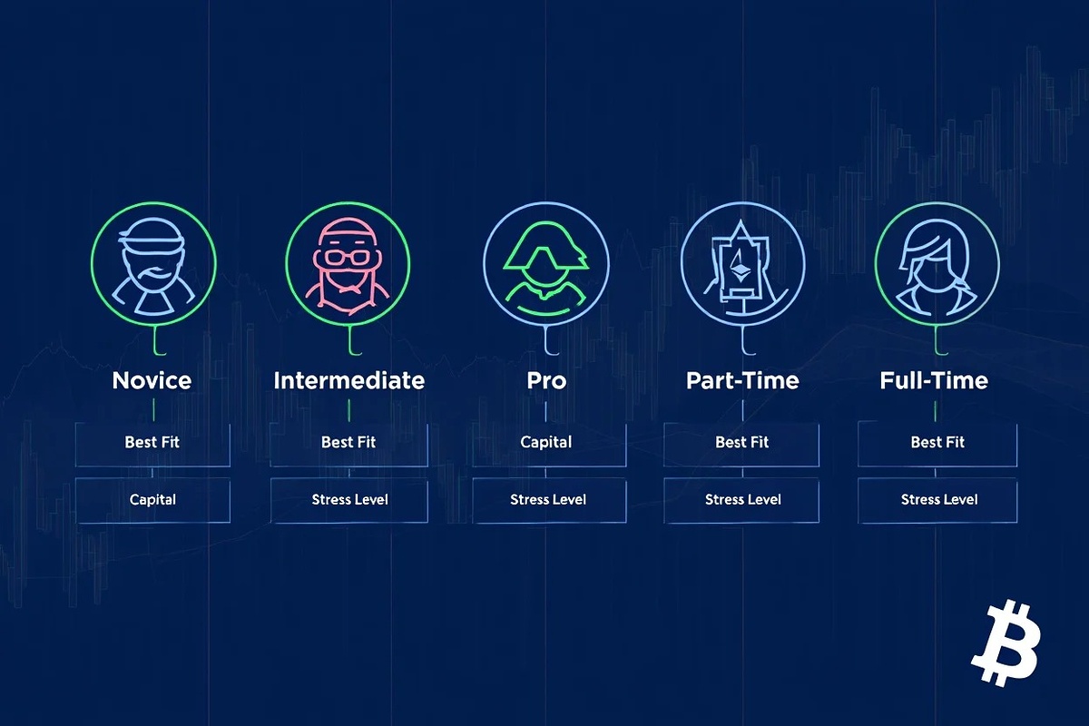 Match crypto trading style to your level novice to pro, day or swing