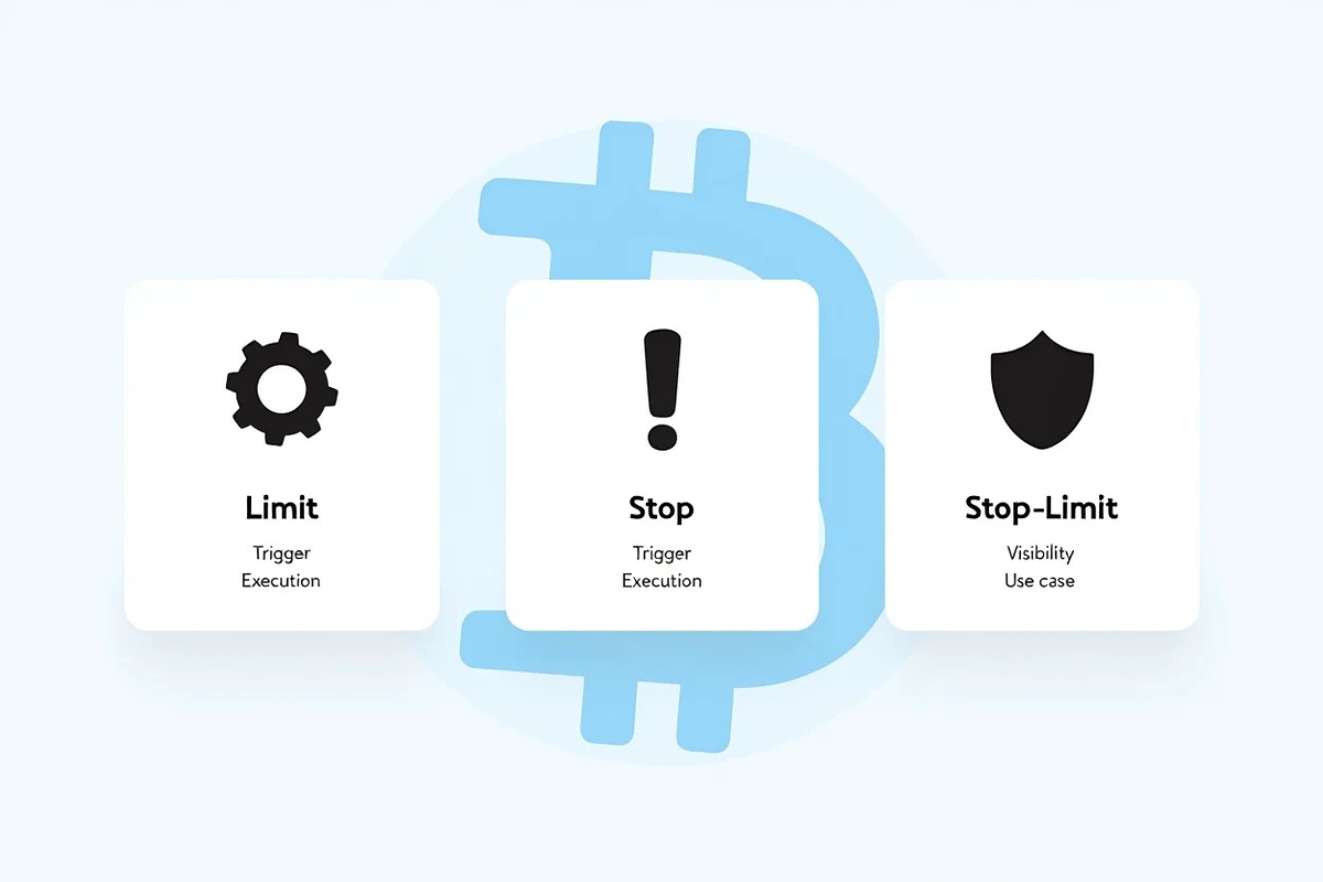 Sidebyside breakdown of stop, limit, and stoplimit orderssee differences in trigger, execution, visibility, and trading purpose