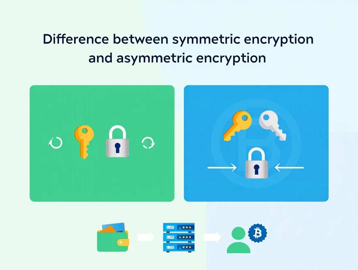 Sidebyside comparison of samekey versus public private key encryption in a finance style