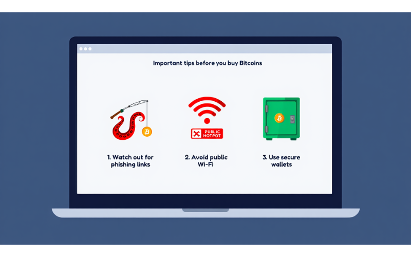 Use secure networks and wallets to safely buy and store Bitcoin with a debit card
