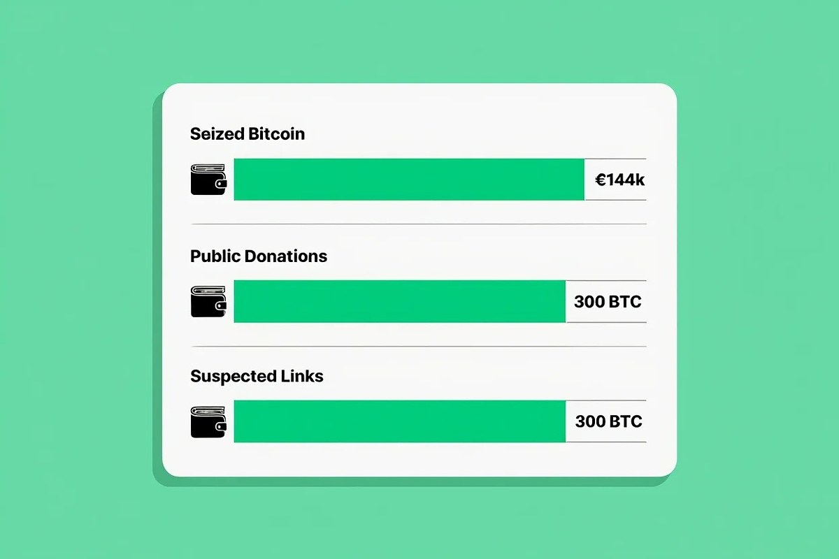 Visual breakdown of Ross Ulbricht linked wallets seized, dormant, donated, and suspected