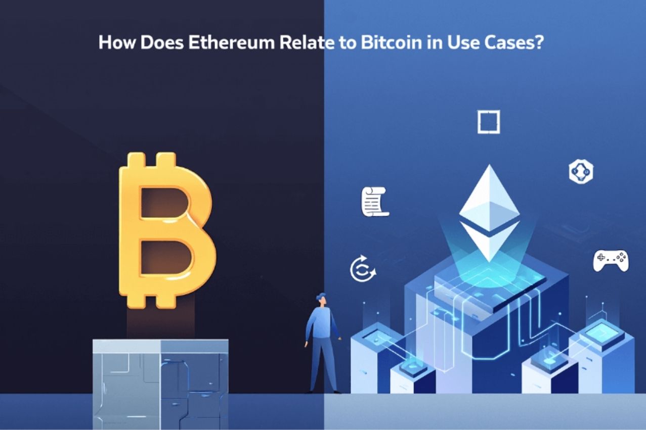 How does Ethereum relate to Bitcoin in use cases