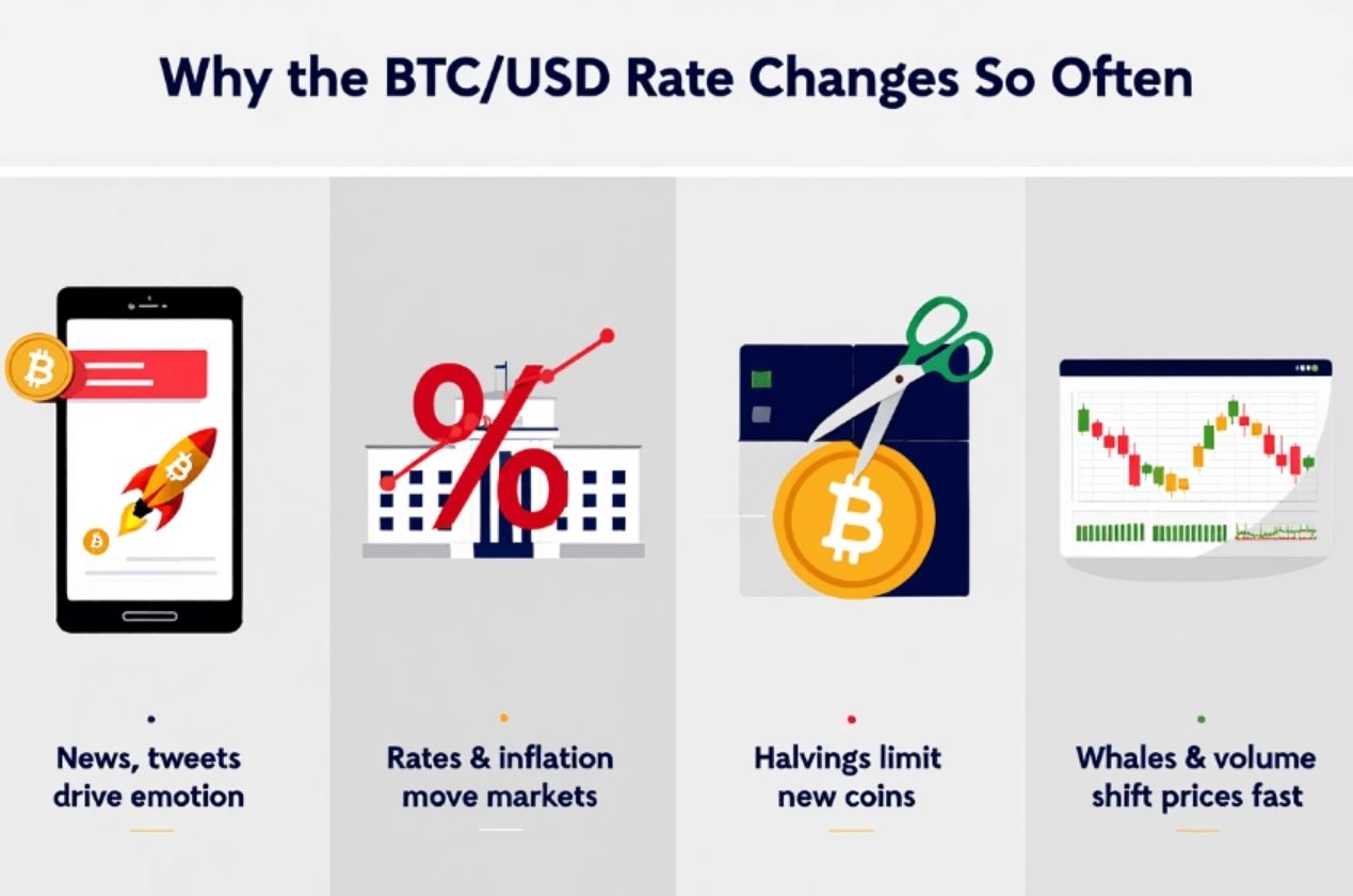 Rate of BTC/USD changes every seconds