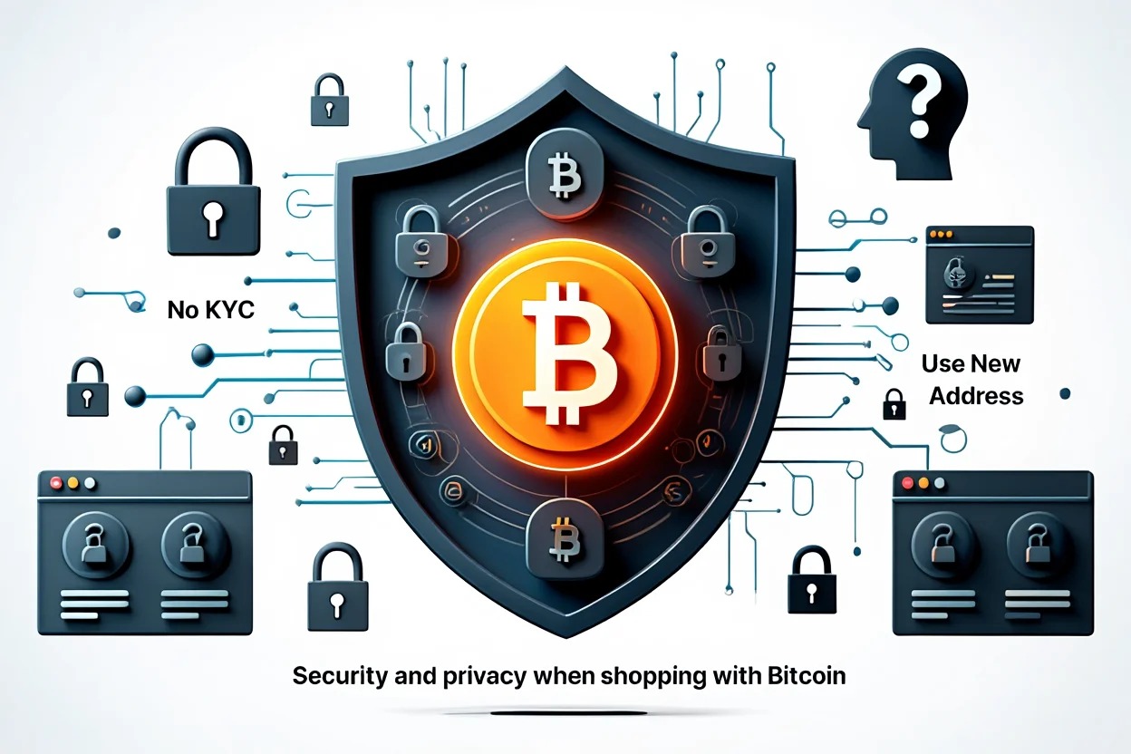 Security and privacy when shopping with Bitcoin