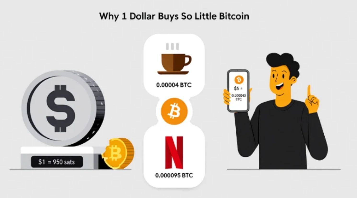Why 1 USD buys so little Bitcoin