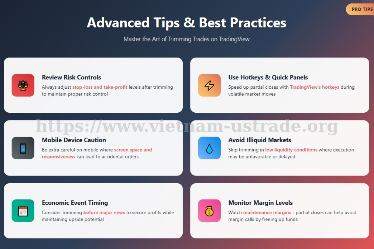 Advanced Tips and Best Practices for Trimming Trades on TradingView